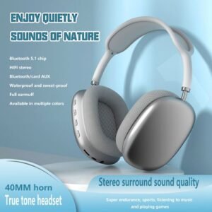 Casque Pliable Bluetooth Sans Fil à Réduction De Bruit - Gris / Blanc Ventes Flash