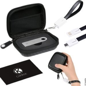 Étui de Protection pour Ledger Nano S Bitcoin/Crypto Portefeuille y Compris Sangle USB pour Le Transport, l’énergie et Le Transfert de données - Étui en Nylon Durable